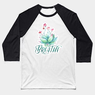 Watercolor succulent breathe yoga Baseball T-Shirt